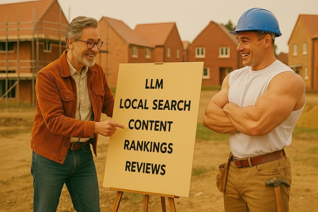 A digital SEO and LLM marketer demonstrating local search for the construction industry