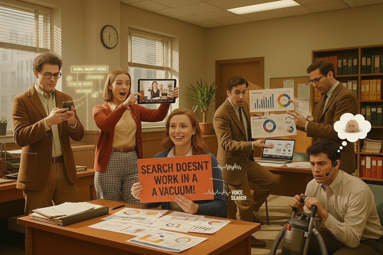 an office demonstrating why search doesn't work in a vacuum