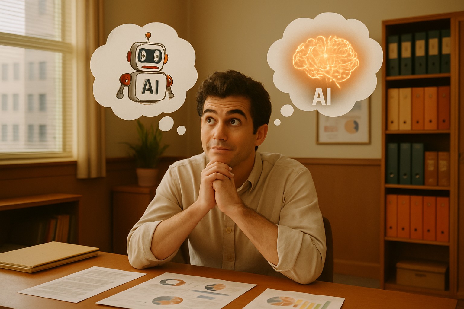 a man trying to work out what AI engine he should use